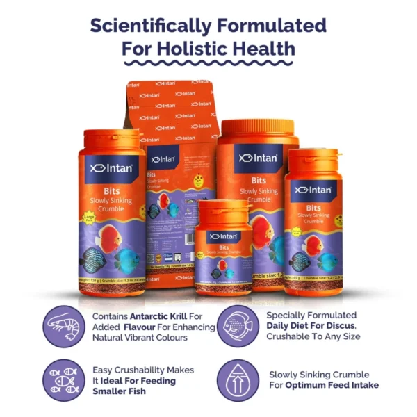 Intan Bits 🐠 Player Choice For Fish Like Discus, Danios, Barbs & Rainbow  Premium Fish Food 120g